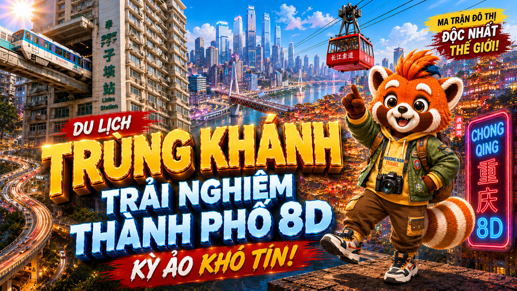 Du Lịch Trùng Khánh: Trải Nghiệm Thành Phố 8D Kỳ Ảo Khó Tin