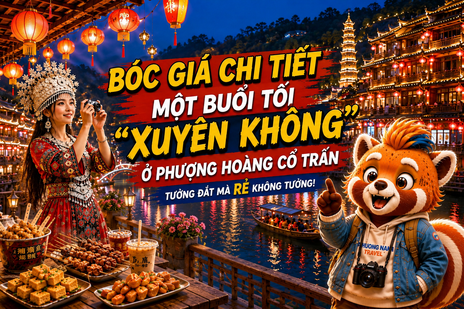 Bóc Giá Chi Tiết Một Buổi Tối Xuyên Không Ở Phượng Hoàng Cổ Trấn: Tưởng Đắt Mà Rẻ Không Tưởng!